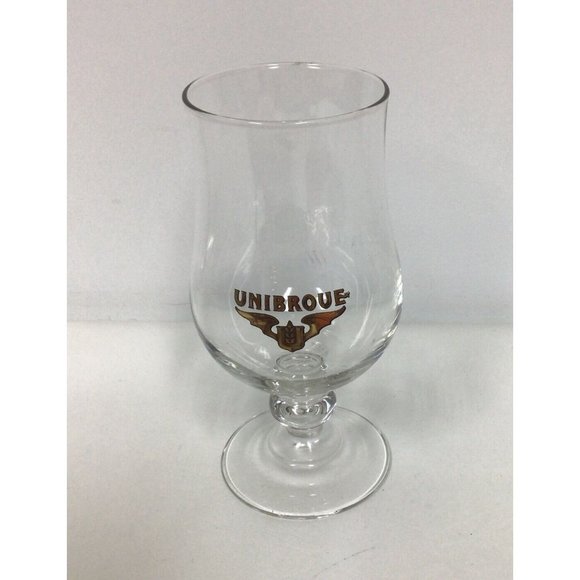 Unibroue Beer Tulip Stem Stemmed Glass Belgium Breweriana 7 1/4" Tall - Picture 1 of 2